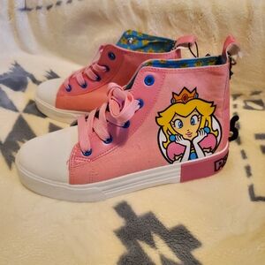 Peach kids princess tennis shoes